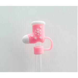 Pink Stocking Hat Straw Cover